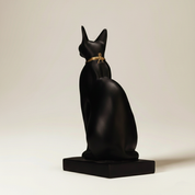 Bastet Cat Statue Black & Gold 23cm