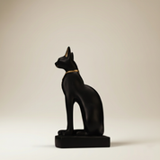 Bastet Cat Statue Black & Gold 23cm
