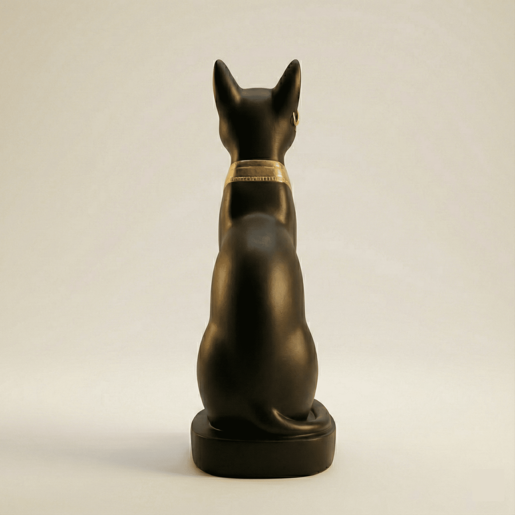 Bastet Cat Statue Black & Gold 13cm