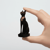 Bastet Cat Statue Black & Gold 13cm