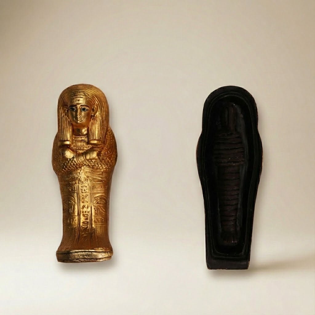 Coffin with Mummy inside with Stand
