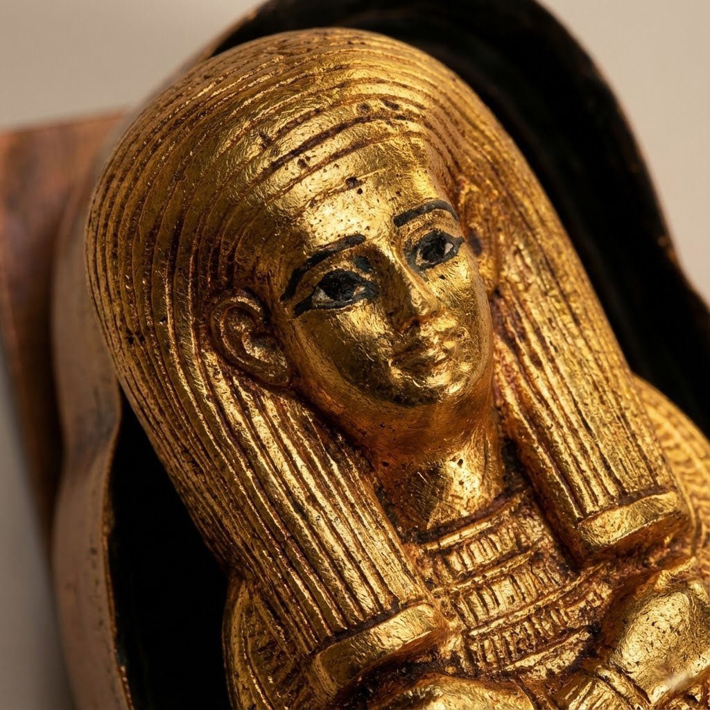 Coffin with Mummy inside with Stand