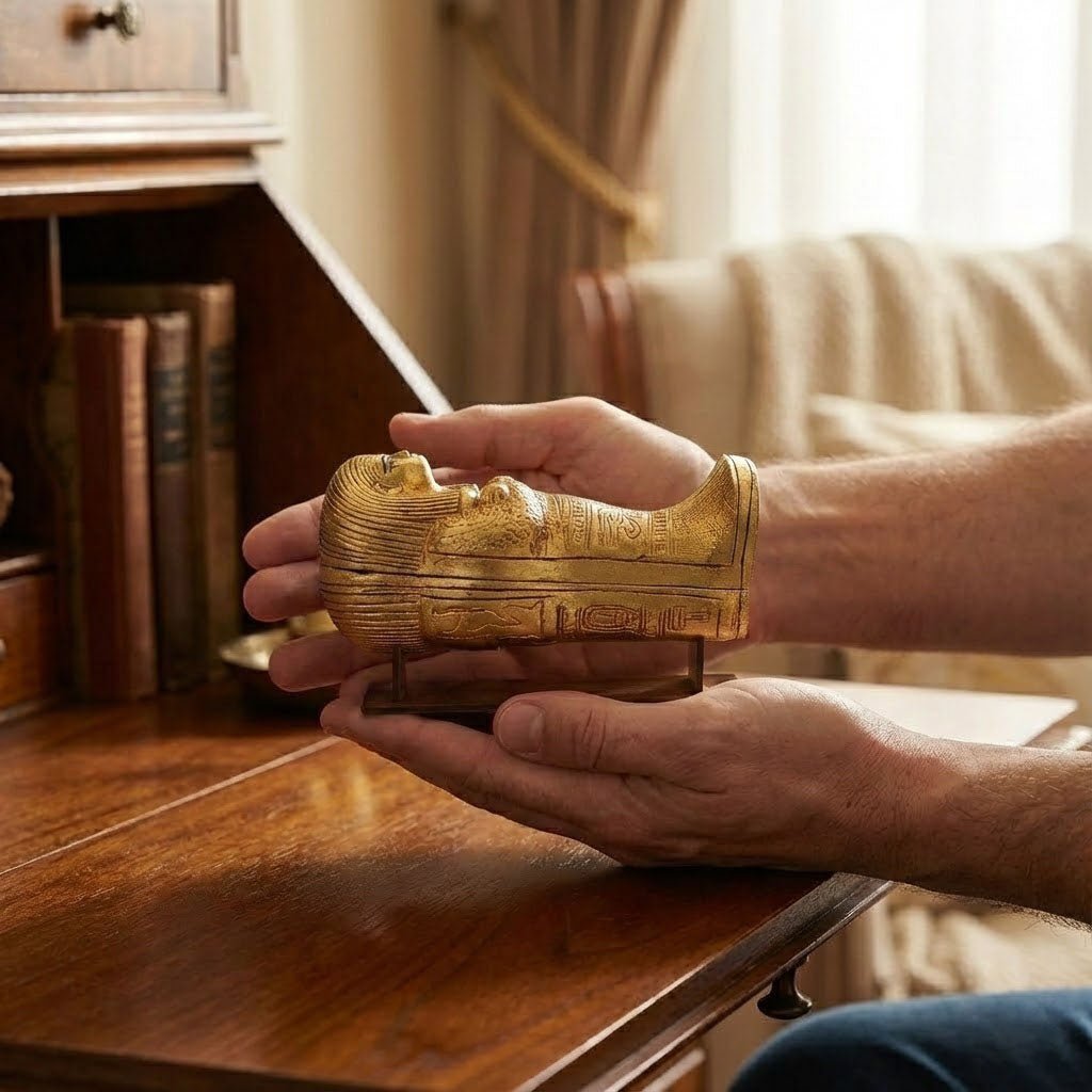 Coffin with Mummy inside with Stand
