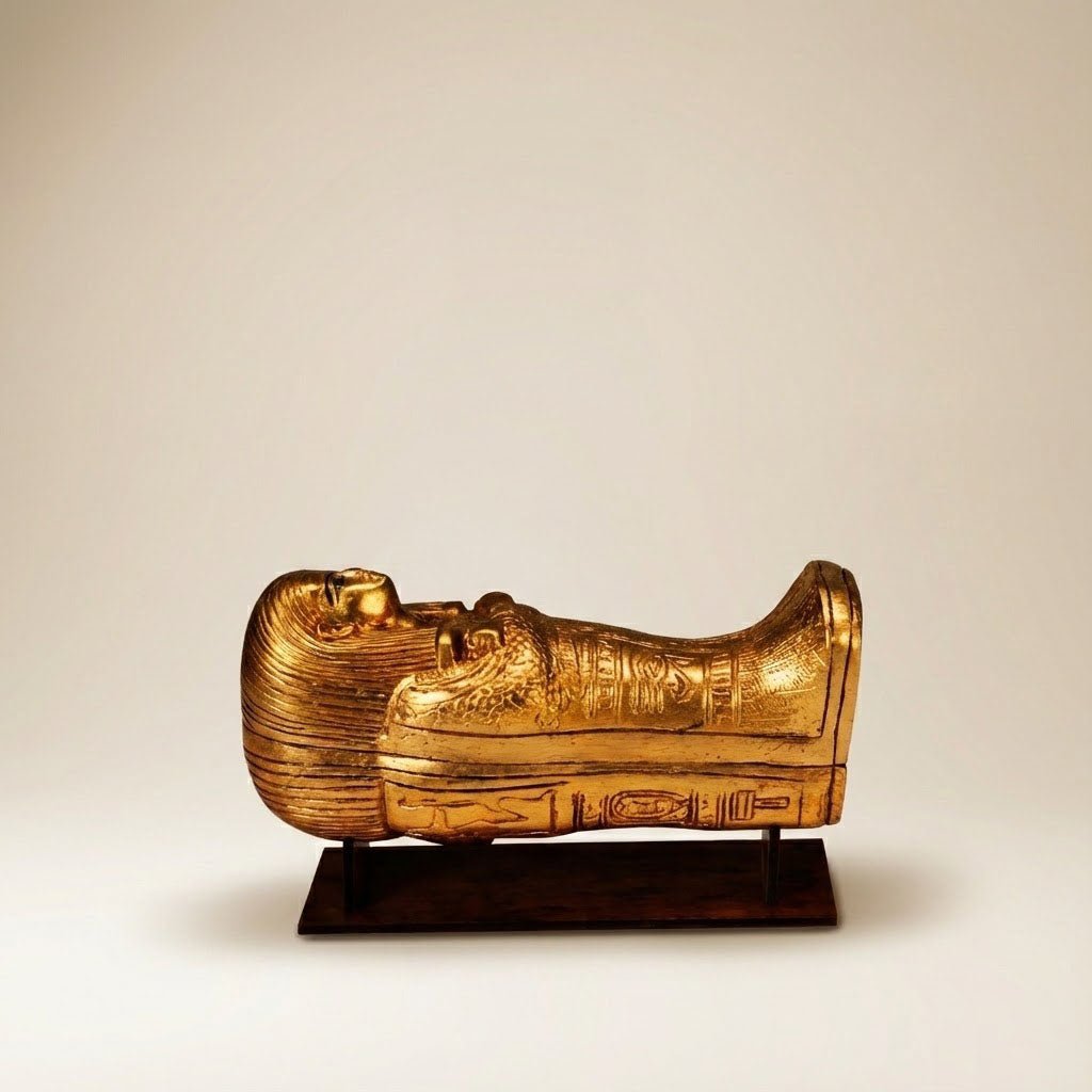 Coffin with Mummy inside with Stand