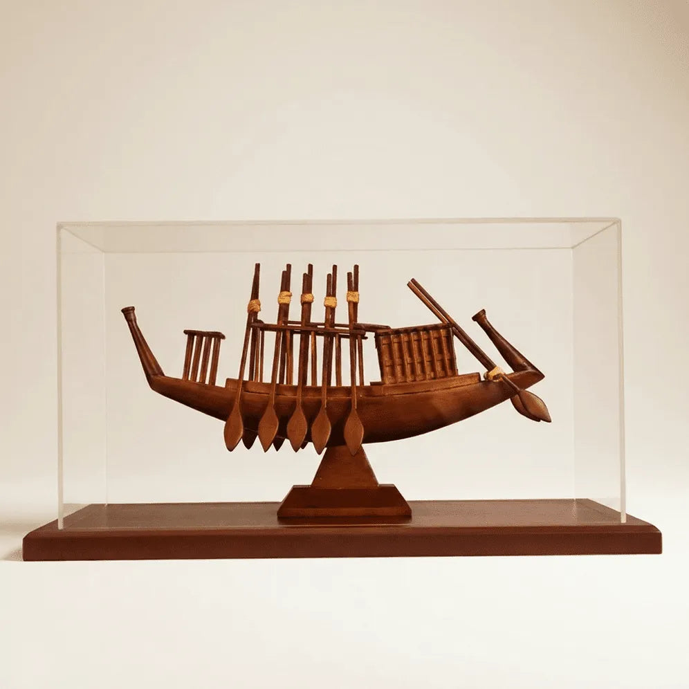 Funerary Boat of King Khufu Plexi Cover and Wooden Base 20cm