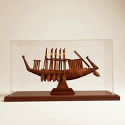 Funerary Boat of King Khufu Plexi Cover and Wooden Base 39cm