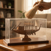 Funerary Boat of King Khufu Plexi Cover and Wooden Base 39cm