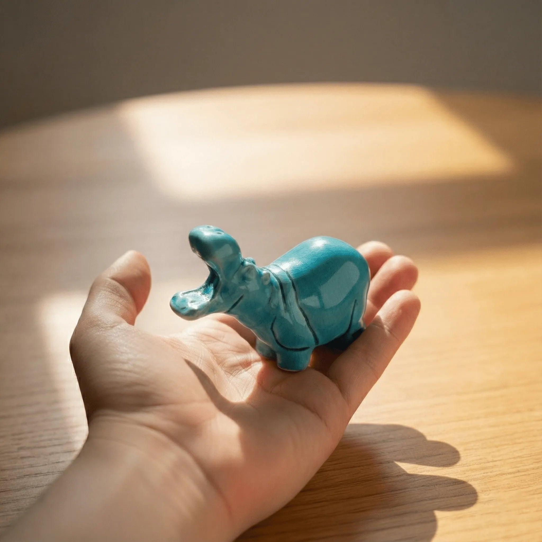 Hippopotamus Blue Ceramic