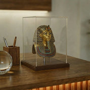 Mask of King Tutankhamun Plexiglass Cover and Wooden Base 20cm