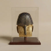 Mask of King Tutankhamun Plexiglass Cover and Wooden Base 28cm