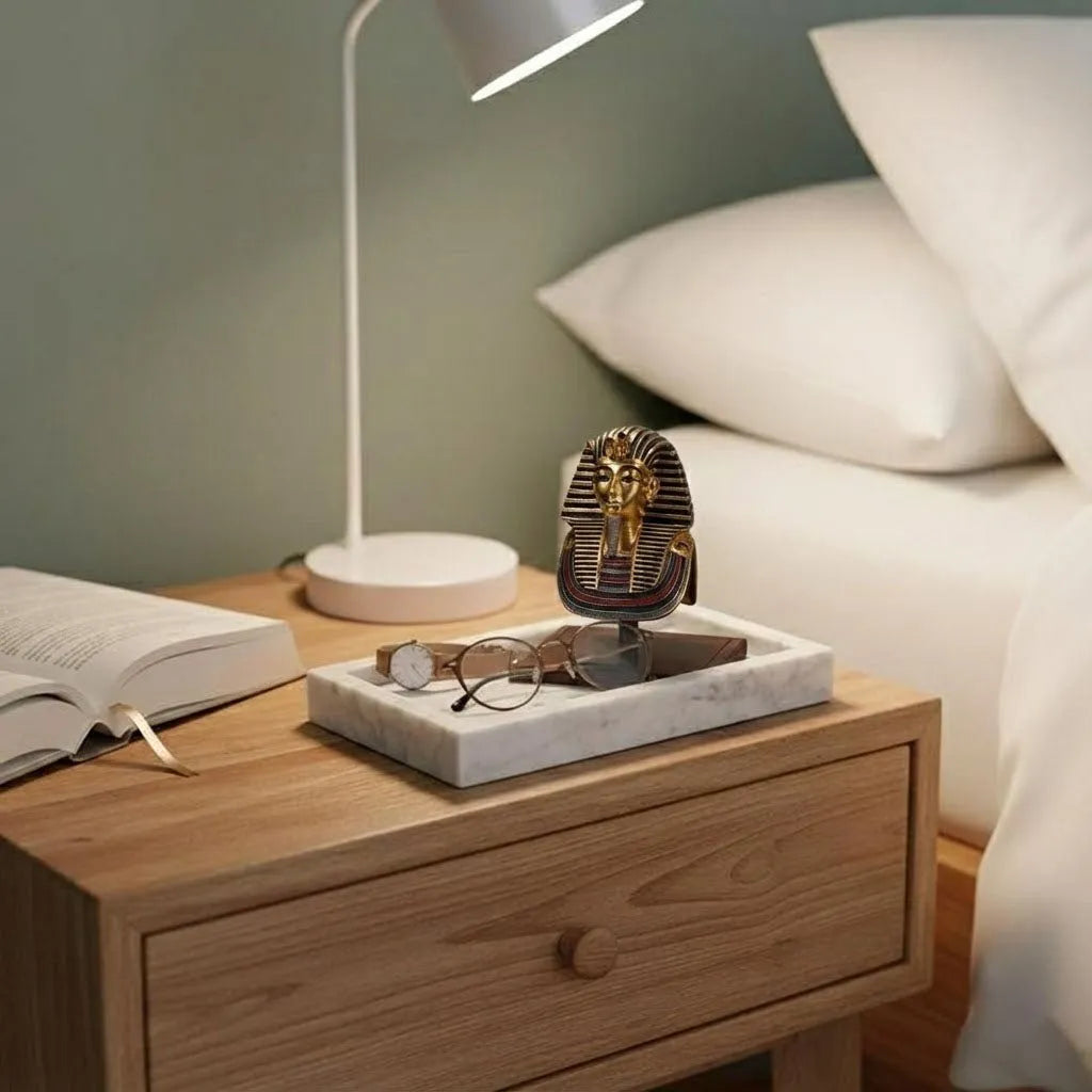 Mask of King Tutankhamun Wooden Base 16cm