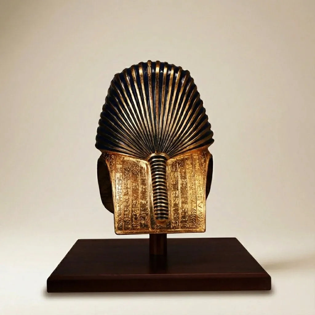 Mask of King Tutankhamun Wooden Base 10cm