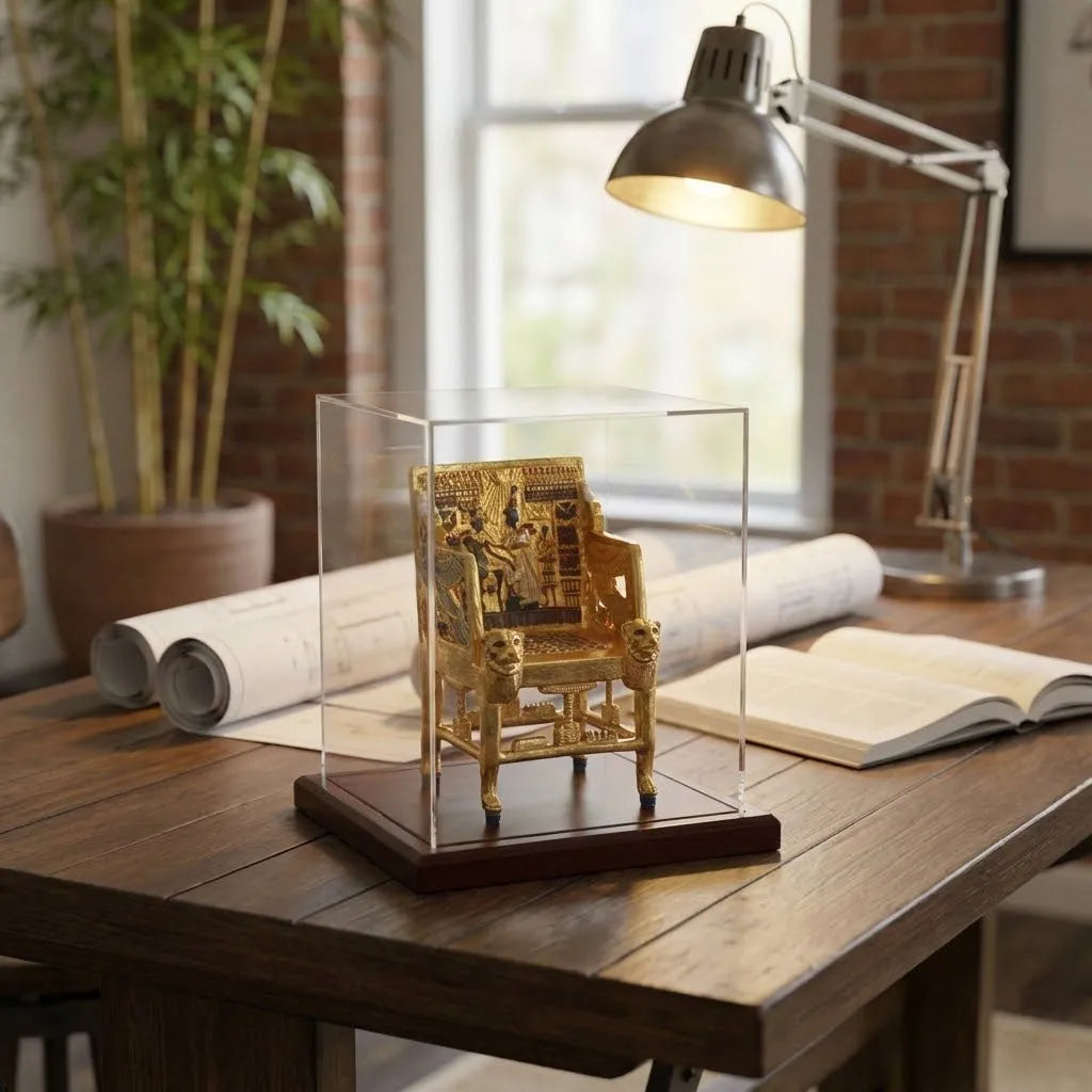 Throne Chair of King Tutankhamun Plexiglass Cover