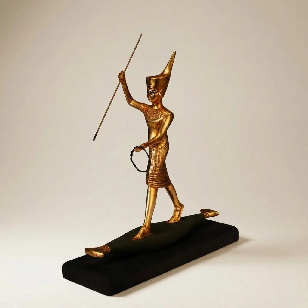 Tutankhamun On a Boat Statue