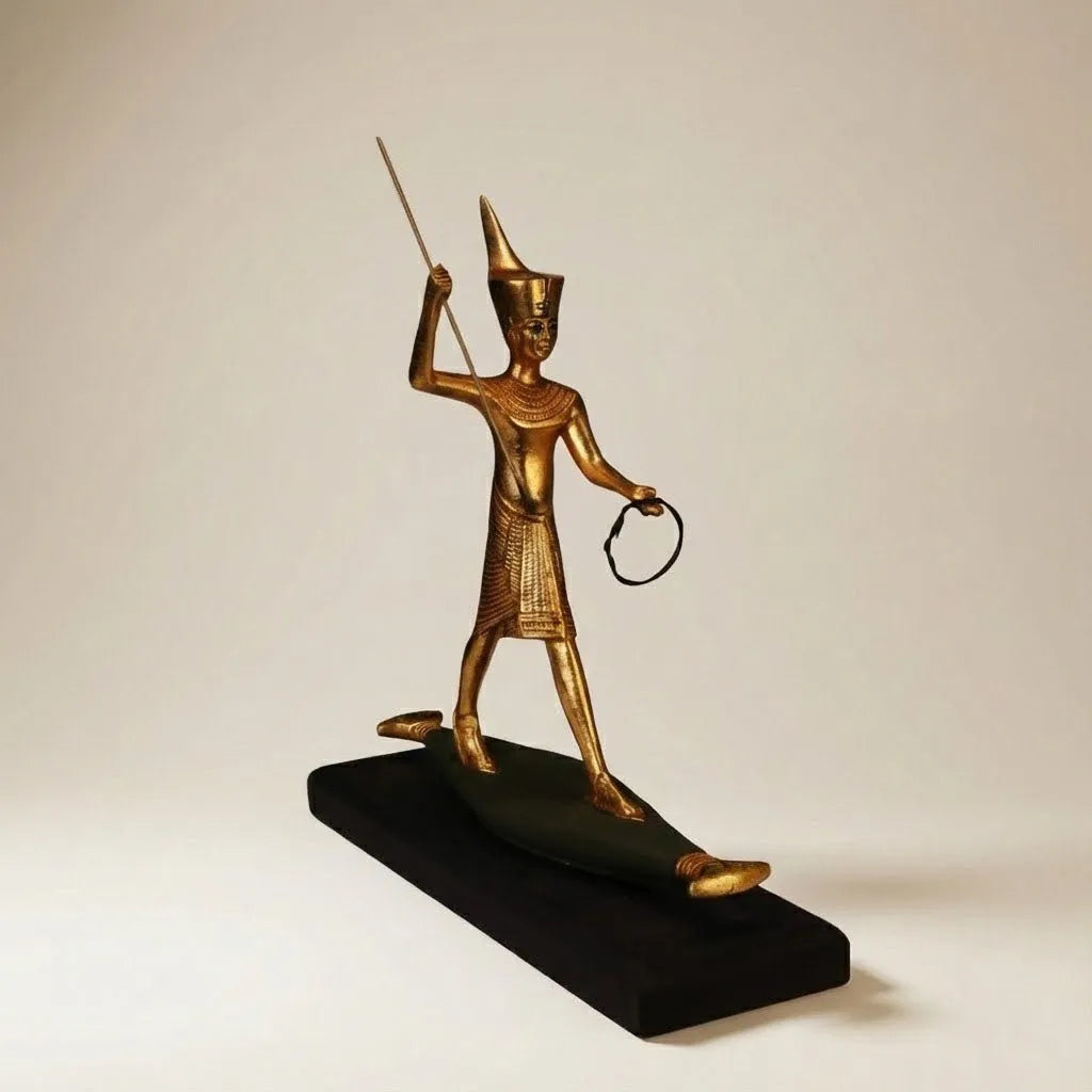 Tutankhamun On a Boat Statue