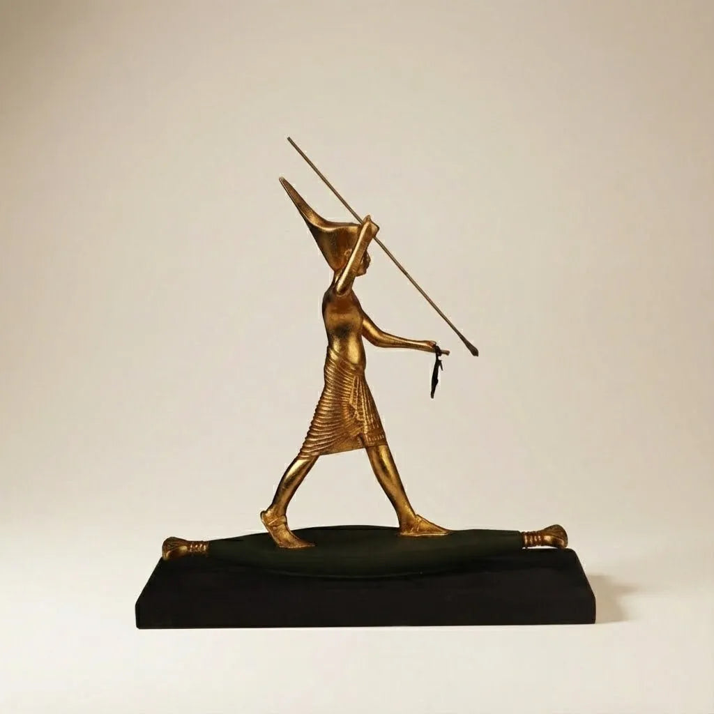 Tutankhamun On a Boat Statue