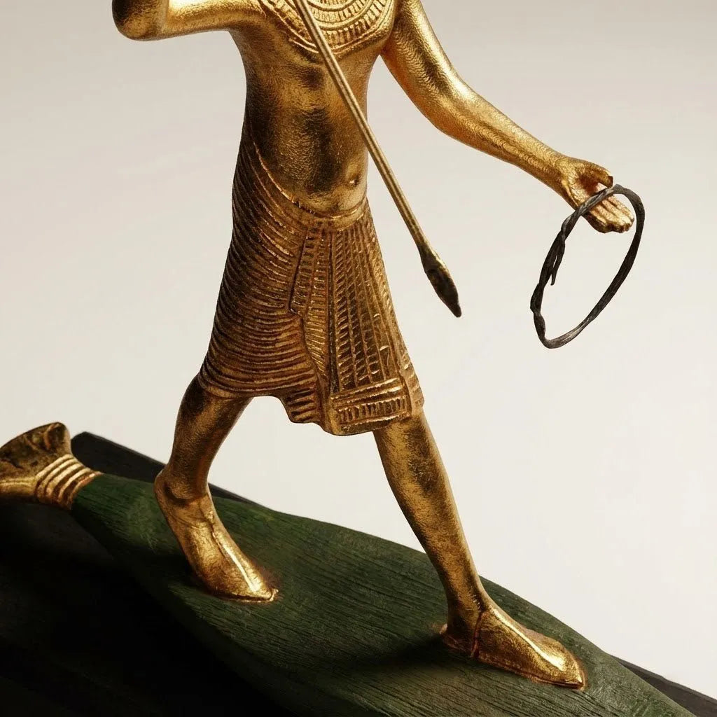 Tutankhamun On a Boat Statue